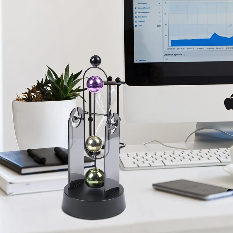  New-Perpetual Motion Desk Toy Electronic Shake Wiggle Device Swinging Kinetic Art Craft Desk Decora