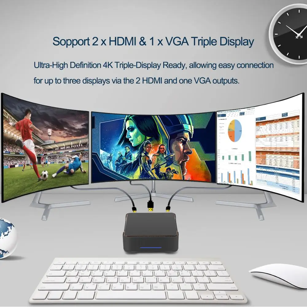 High quality AK3V J3455 mini pc tv box 4+32G for Windows 10 with linux ott tv box minipc Mini Compu