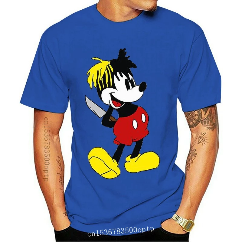 New Limited XXXTENTACION MICKY DAGGER MOUSE Mens White T-Shirt Size S-5XLShort Sleeve CasualReasonable Wholesale tee shirt |