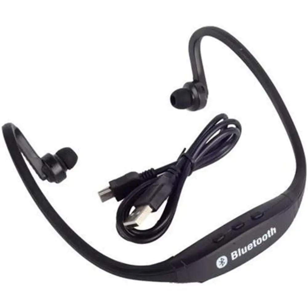 Studyset Беспроводная bluetooth-гарнитура спортивные стереонаушники Handfree для iPhone samsung - Цвет: black