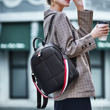 

Casual Anti-theft Women Cow leather backpack Genuine Leather bag Elegant Ladies Travel Rucksack Fashion Large Capacity New#SC211