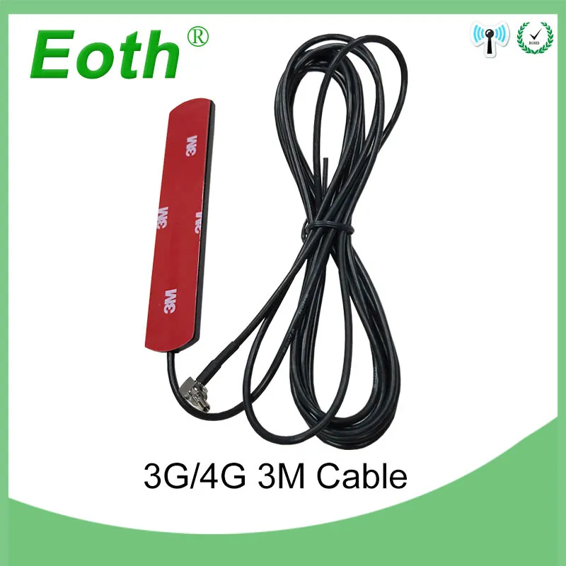 20 шт. Eoth 3G 4G антенна 3dbi CRC9 LTE патч антенны маршрутизатор с 3 м кабелем для Huawei роутер
