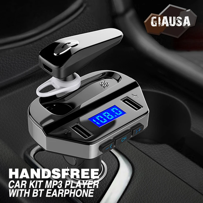 GIAUSA Bluetooth наушники с автозарядкой поддержка mp3-плеер громкой связью fm-приемник