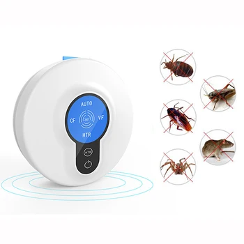 

Round Min LCD Ultrasonic Mosquito Dispeller Mouse Rat Insect Electronic Repellent with Mosquito Repellent Tablets for Home