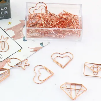 

1set Metal Rose Gold Paper Clips Paperclip Document Storage Office Binder Notes a4 Bookmark Planner Tool School Office Supplies