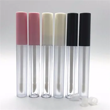 

1pc Round Lip Gloss Tube Empty Plastic Lip Gloss Bottle With White Pink Black Lid,Round Lipgloss Refillable Bottles Cosmetic