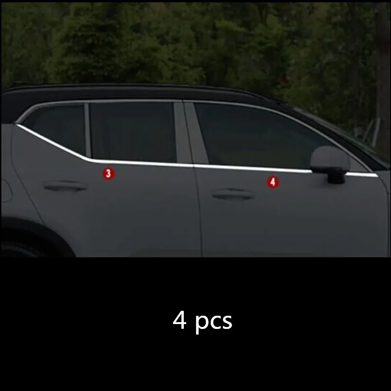 Stainless steel window cover trim decoration accessories for Volvo XC40