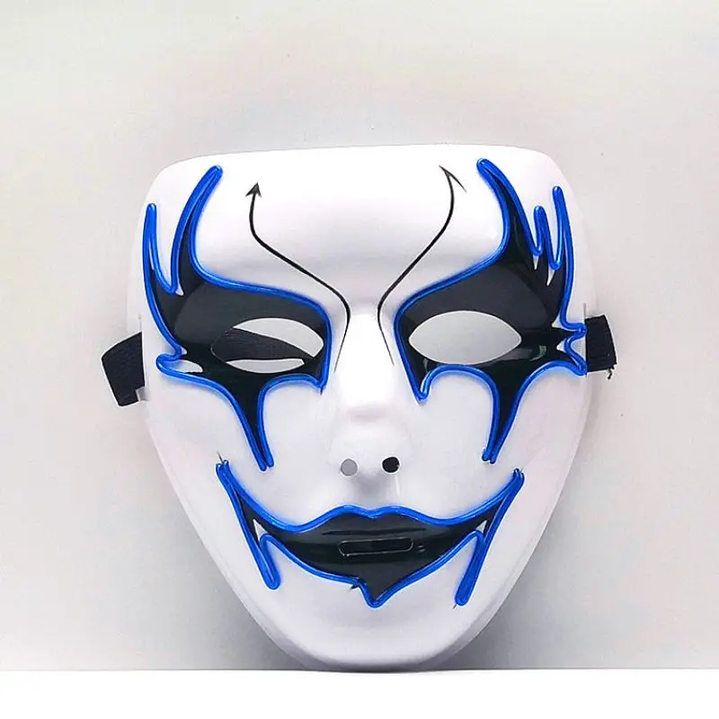 Ручной painte демон дух маска для лица уличный танец представление светящаяся маска Хэллоуин маскарадный ночной Светильник маска - Цвет: FV0268L