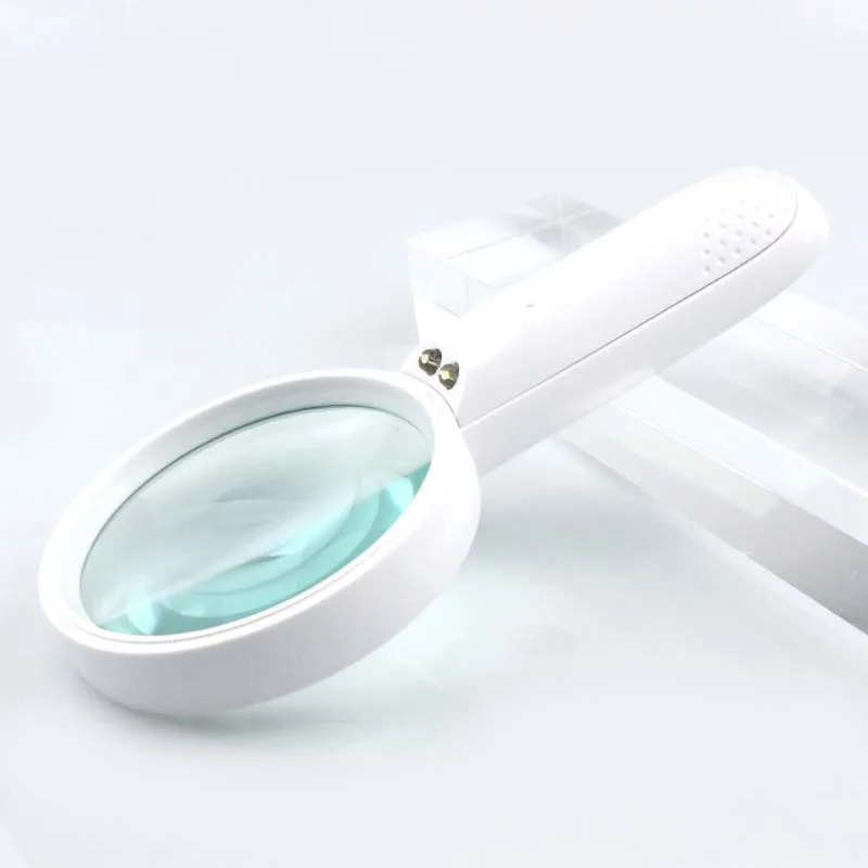 With 2 LED Light 4X Magnifying Magnifier Map Magnifier Glass Jeweler Eye Jewelry Loupe Loop For Home Office And Travel with 2 led light 4x magnifying magnifier map magnifier glass jeweler eye jewelry loupe loop for home office and travel