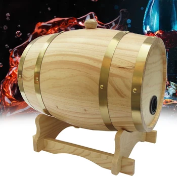 

3L Vintage Bucket Holder Restaurant Decoration Hotel Beer Brewing Wine Storage Display Port For Whiskey Rum Wooden