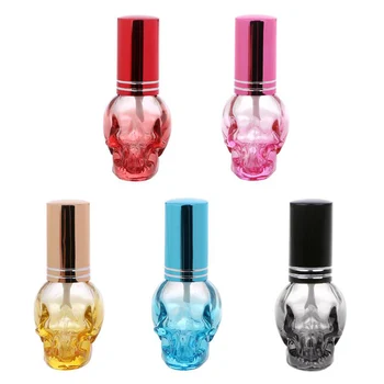 

5 Pcs 8Ml Color Skull Spray Glass Perfume Bottle Portable Perfume Sub-Bottle Spray Bottle Atomizer