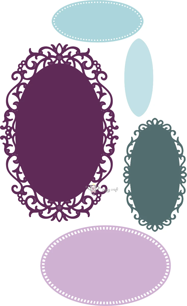 Mmao ремесла металла стали резки штампы новые кружева овальной рамки трафарет для