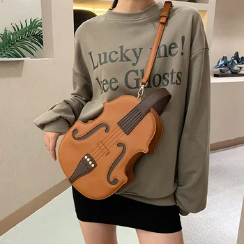 

Violin Shaped Women Designer Backpacks Top Quality Pu Leather Women's Backpack Teen College Style Girls Back-Pack School Bag New