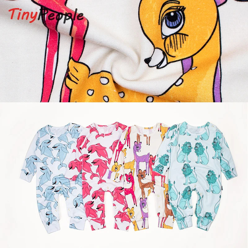 TinyPeople Baby Rompers Cotton Spring Newborn Boys onesie Girls Clothes Infant Baby Clothing Long Sleeve Jumpsuits free shipping