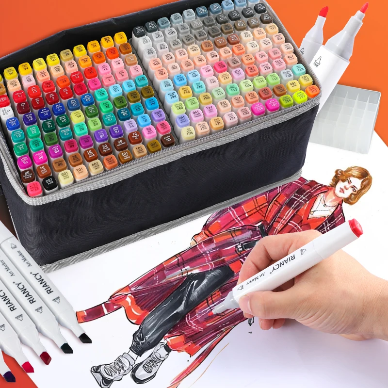 12/48/80/168 Touch Riancy Markers Set Manga Drawing Markers Pen Alcohol Based Sketch Felt-Tip Twin Brush Pen Art Supplies 04379