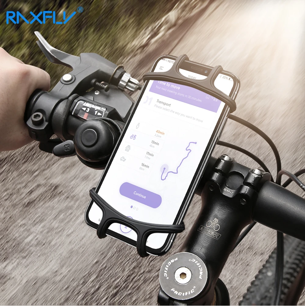 Держатель для телефона RAXFLY на велосипед, подставка для iPhone 11 Pro Max samsung 6,5 дюймов, силиконовый зажим для велосипеда, крепление на руль мотоцикла
