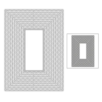 

2020 New Hot Rectangle Lace Background Nesting Layered Metal Cutting Dies and For Die Scrapbooking Foil Cut Crafts No Stamps