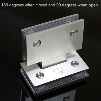 

180 Degree Glass Door Hinge Bathroom Clip 304 Stainless Steel Fine Wire Drawing Hinge Shower Room Office Partition Door Hinger