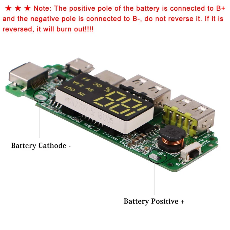 Светодиодный экран USB Micro type-C power display мобильный Банк питания 18650 перегрузка зарядное устройство защита от перегрузки короткого замыкания