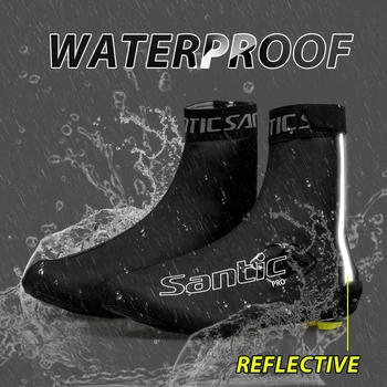 

Santic Men Women Cycling Waterproof Shoes Covers Windproof Reflective Shoes Protector Road MTB Road Rainforest Cycling Overshoes