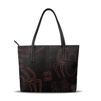 

OLN Red Spider Reusable Tote Pouch Women Travel Storage Handbag Fashion Shoulder Bag Female Shopping Bags