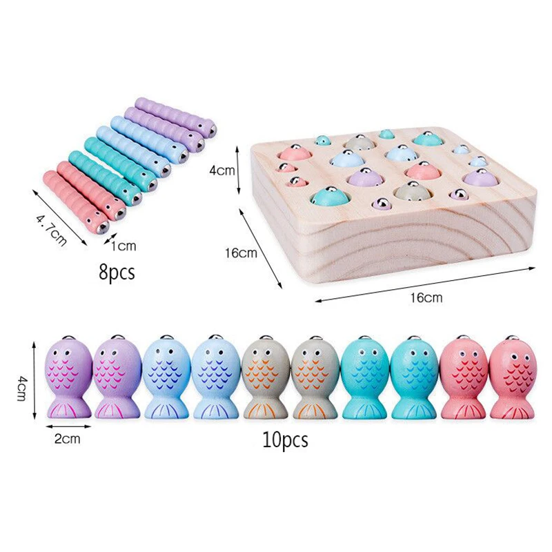 Новые Детские деревянные игрушки Монтессори, цифровые магнитные игры, рыболовная игрушка, игра, ловить червя, обучающая головоломка, обучающие игрушки для детей