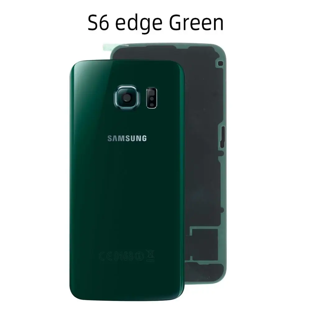 Задняя крышка батареи для samsung Galaxy S6 Edge G925 G925F G925P G925A G9250 задняя крышка корпуса батарейного отсека чехол запасные части - Цвет: S6 edge Green