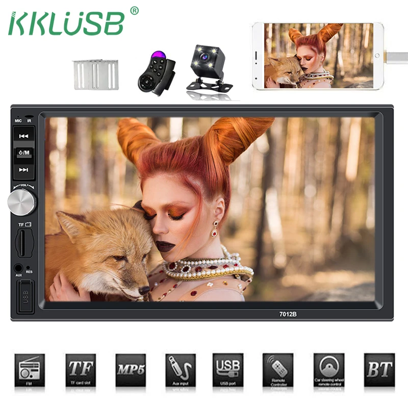 

2din car radio coche recorder 2din 7" HD Touch Screen Bluetooth MP5 Player auto Audio Stereo TF USB FM Autoradio 7012B car audio