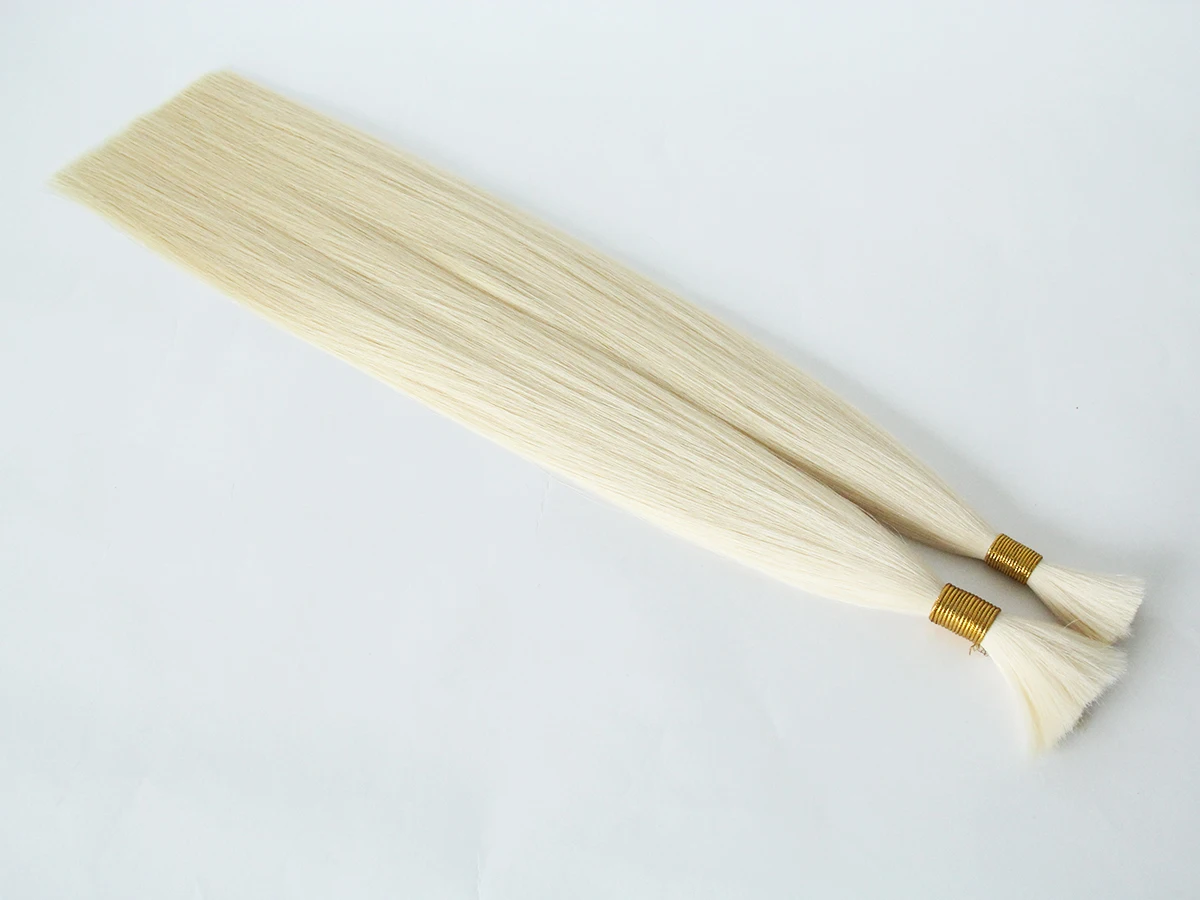 Natural Human Quality Hair Bulk 16-24 Inches Blonde Color