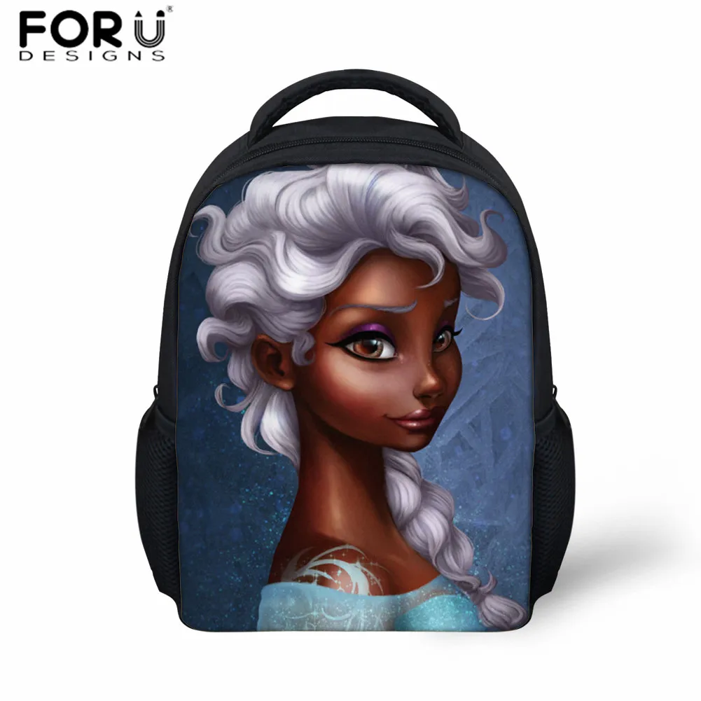 FORUDESIGNS/мини-рюкзаки для детей, для маленьких девочек, Африканский рюкзак с принтом для девочек, Kawaii, афро, маленький детский рюкзак 12 дюймов, школьный рюкзак - Цвет: Z4899F