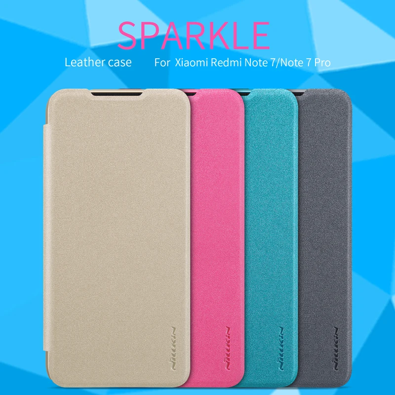 Для Xiaomi Redmi Note 3/7/8/фотоаппаратов моментальной печати 7S чехол Nillkin Sparkle Флип кожаный чехол для Redmi Note 8/7/6 iPad Pro чехол Магнитная Смарт Обложка сна