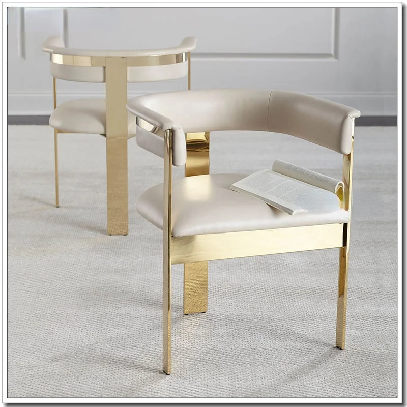 

GY Modern Simple and Light Luxury Dining Chair Microfiber Leather Seat Cushion Three Feet Dressing Chair Armchair