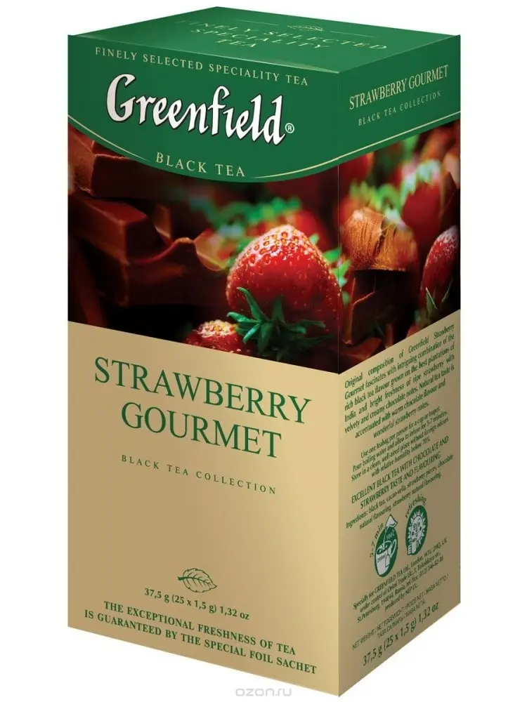 Чай Greenfield &quotStrawberry Gourmet&quot черный с добавками 25 пакетиков |