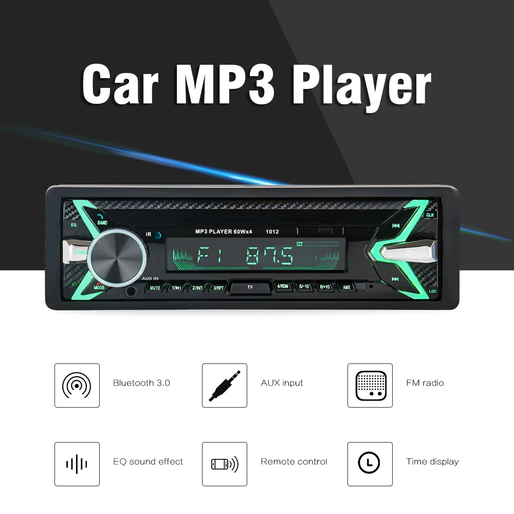 Новинка 1012 Bluetooth Авто MP3 плеер мультимедийная система 87,5-108,0 МГц fm-радио с пультом дистанционного управления XQ-172