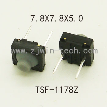 

500PCS 7.8X7.8X5mm Silicone Soundless Push Button Momentary Tact Switch Rubber Button DIP middle 2pin long travel