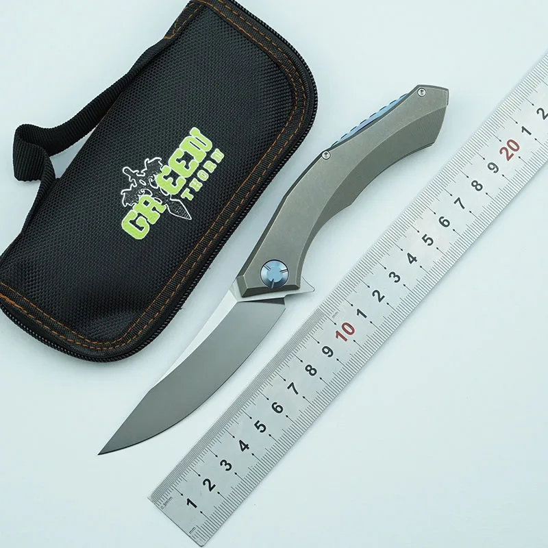 Складной нож Green thorn Flipper резак из титанового сплава и стали D2 для выживания на