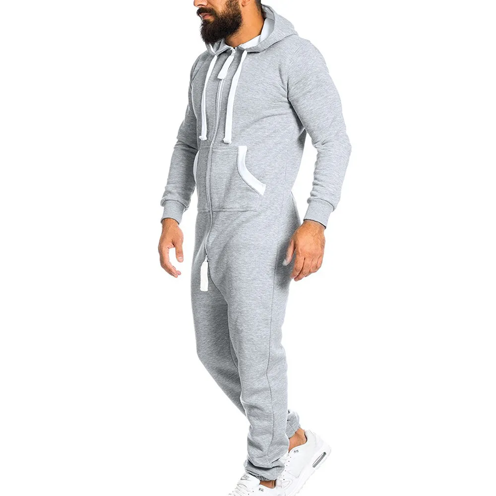 Мужской комбинезон, все в одном, для фитнеса, бега, для мужчин, t Non Footed Pajama Playsuit, блузка с капюшоном, Повседневная зимняя теплая Пижама# S