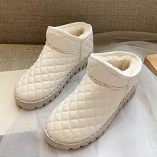 Rimocy/теплые зимние ботинки с толстым плюшем; женские ботильоны из водонепроницаемого материала на плоской подошве из искусственной кожи; женская обувь с хлопчатобумажными стельками без застежки