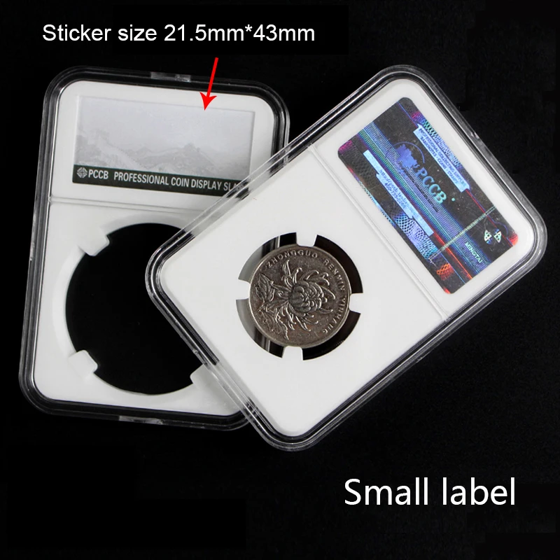 lote peças etiqueta pequena pccb grau identificação moedas cor branca caixa de armazenamento coletora de moedas