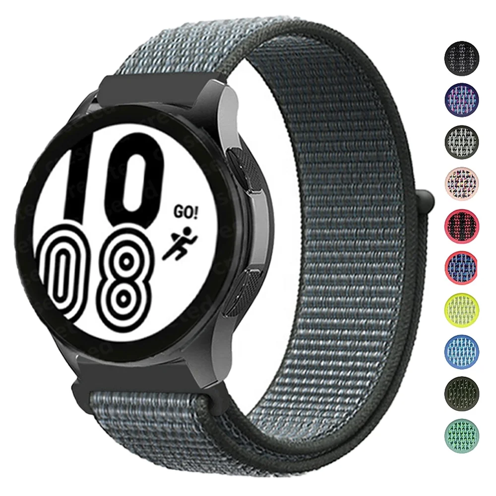 Ремешок нейлоновый для Samsung Galaxy Watch 4 3 classic active 2/Gear S3/S2 браслет-петля Huawei watch GT 2e pro 22