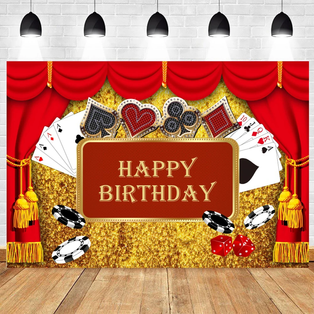 パーソナライズされたベビーポーカー 金の壁紙 男の子の誕生日パーティーの装飾チップ 子供の写真の背景 背景 Aliexpress