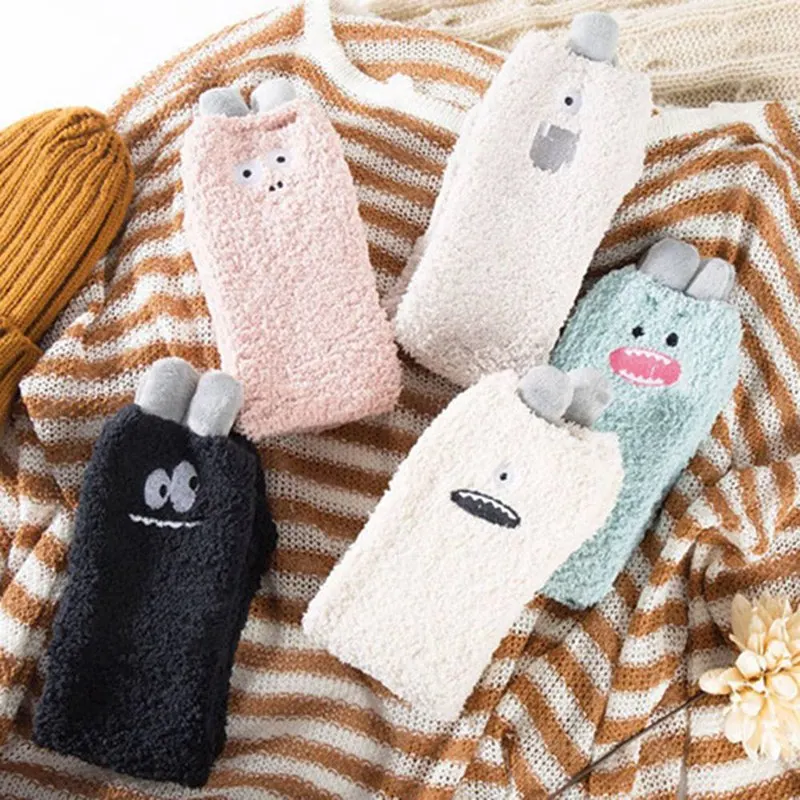 Красивые коралловые носки для девочек; сказочные эластичные домашние мягкие носки-тапочки для женщин и девочек; пушистые теплые зимние дышащие мягкие носки;