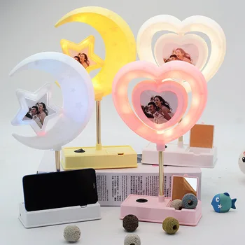 

Photo Frame Fairy lights LED Star Moon Lamp Desk Night Light USB Rechargeable Lamp Bedroom Living room decoration Lighting Gift
