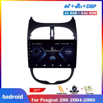 

10.1inch Android Multimedia Player For Peugeot 206 2004-2008 Car Radio Stereo Navigation Screen 4G Net DSP GPS Touch IPS Wifi