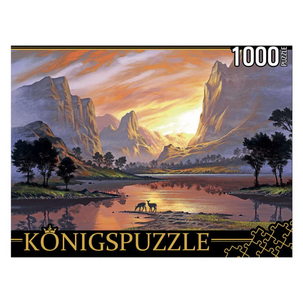 Пазл Закат среди скал Konigspuzzle 1000 деталей Рыжий Кот