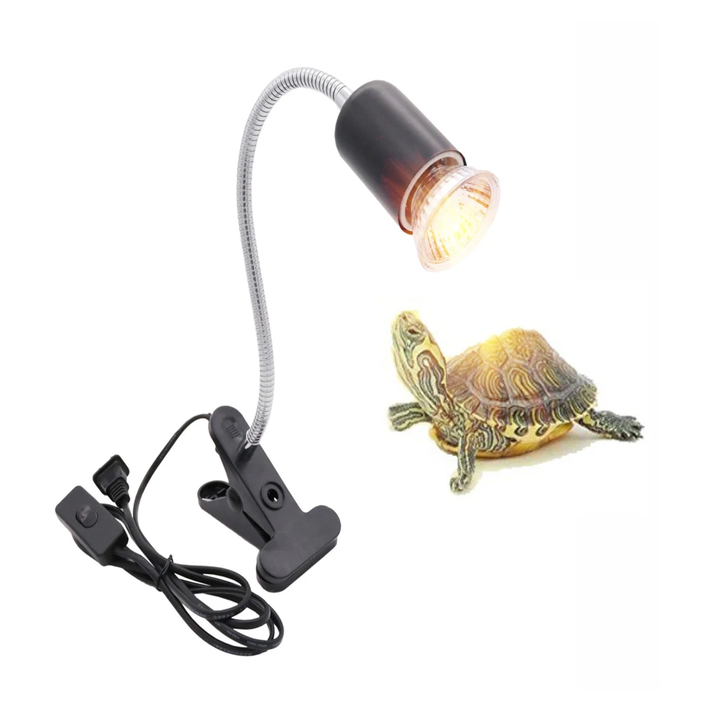 Reptile Heating Lamp Reptile Light Bulb Reptile Lamp Bulb Heating Lamp Bulb UVA/UVB E27 Pet Reptile Aquarium Heat Lamp Clip-on Bulb Adjustab Holder Tortoises Basking UV Heating Lamp Kit for Lizard Turtle
