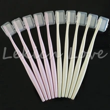 10 шт портативная Мягкая зубная щетка es с защитными крышками для чувствительной и воспламененной полости рта с очень мягкой бристом