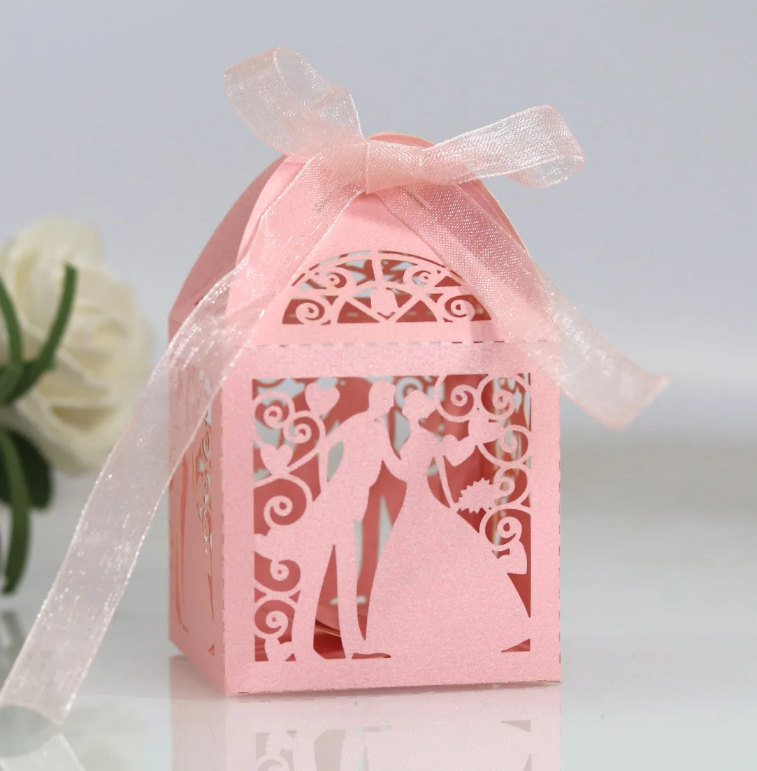25pcs Wedding Bride Bridegroom Boutique Gift Box for Guest Favors Packaging Party Valentine's Day Gifts Wrapping Boxes Wholesale