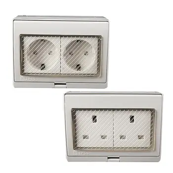 

IP55 Waterproof Socket UV-resistant Weatherproof Electrical Outlet With Transparent Cover Plug Box For Bathrooms And Kitchens