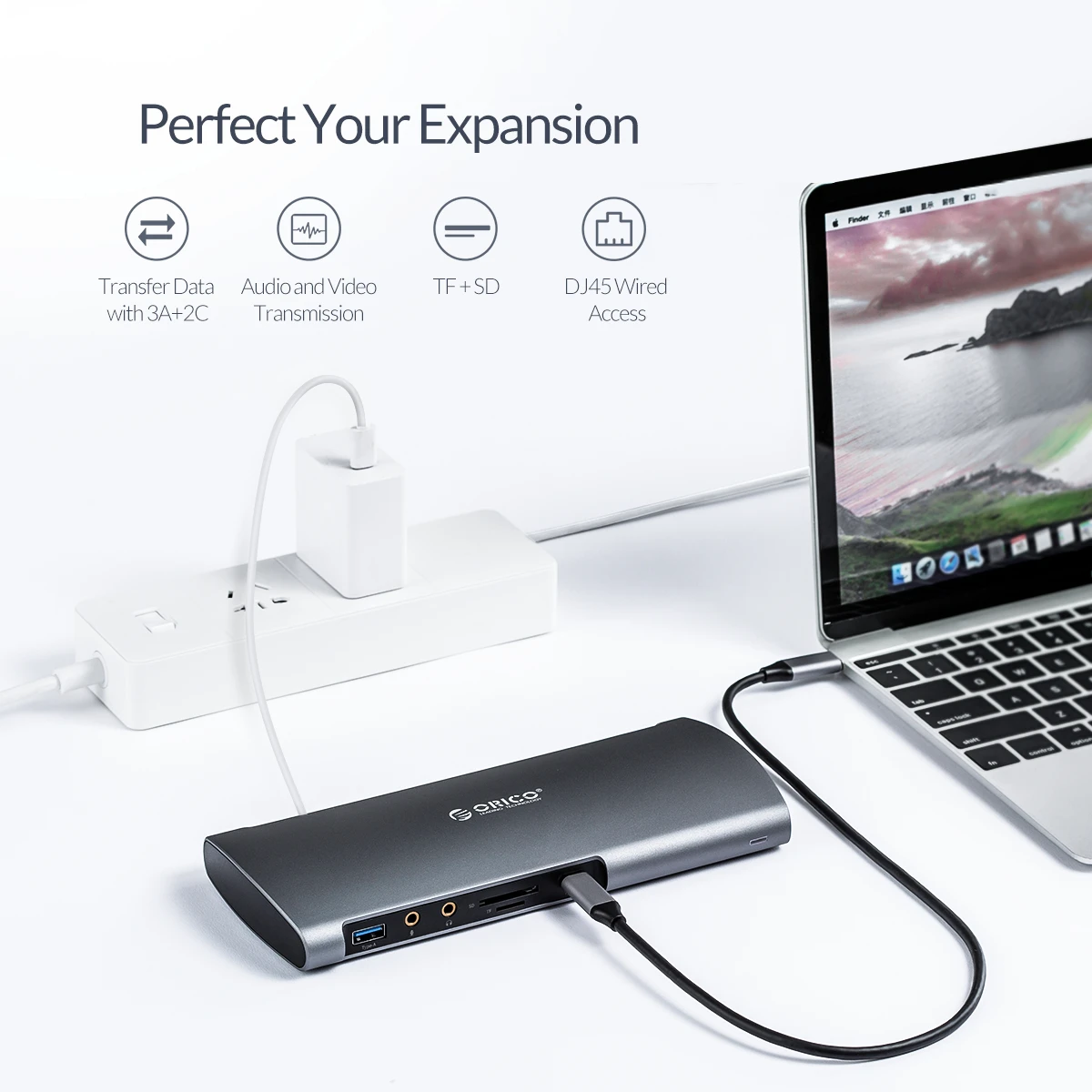 ORICO usb-хаб C концентратор тип-c для нескольких USB 3,0 HDMI VGA Mini DP RJ45 TF и SD аудио порт адаптер USB разветвитель для MacBook Pro huawei